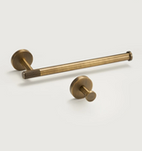 Kensington Heritage Bathroom Hardware Set – Antique Bronze Brass Accessories | Luxury Knurled Towel Rail &amp; Toilet Roll Holder Collection