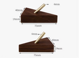 Aurivane Geometric Wall Hook – Solid Wood & Brass Hanging Hook | Modern Minimalist Key & Coat Holder
