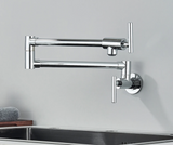 AurumFlex Wall Kitchen Tap – Brushed Gold Swivel Faucet | Premium Space-Saving Cold Water Mixer