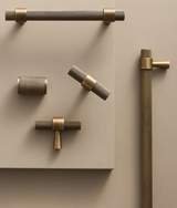 Belmont Knurled Brass T-Bar Handle – Art Deco Industrial Cabinet Pull | Vintage Luxury Furniture Hardware