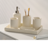 KaoriStone Wabi-Sabi Bathroom Accessories Set – Natural Stone Spa Collection | Minimalist Luxury Vanity Décor