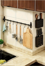 CulinaRail Wall Organiser – Multifunctional Kitchen Storage Rack | Space-Saving Utensil & Lid Holder