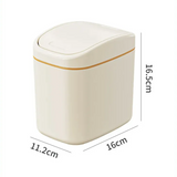 DeskEase Mini Waste Bin – Compact Swing Lid Desk Bin | Modern Desktop Organiser