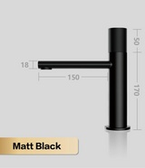 NoirVista Bathroom Faucet – Matte Black Brass Basin Faucet | Hot & Cold Water Mixer | Modern Single Handle Vanity Faucet with Ceramic Cartridge