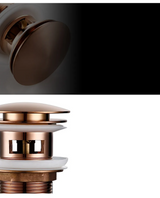 AuroraDrain Pop-Up Waste – Rose Gold Bathroom Sink Drain | Solid Brass Basin Stopper