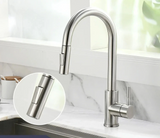 SilverGlide Pull-Out Kitchen Mixer Tap – Modern Silver Sink Faucet | Flexible Hot & Cold Spray Mixer