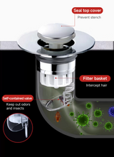 Velora FlowGuard Pop-Up Drain Stopper – 2-in-1 Anti-Clog Sink & Shower Filter with Hair Catcher