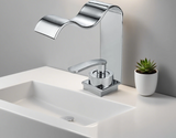 Aurelio Cascade Basin Mixer – Gold Waterfall Bathroom Faucet | Luxury Single Lever Sink Tap