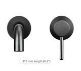 Velmor Wall Basin Mixer – Brushed Stainless Bathroom Faucet | Solid Brass Dual-Hole Sink Tap