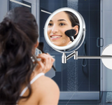 AuraVue LuxeBeam LED Vanity Mirror – Rechargeable Wall-Mounted Makeup Mirror with 1X/10X Magnification & Adjustable Lighting
