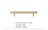 Aurevon Extended Brass T-Bar Handle – Luxury Long Cabinet Pull | Modern Furniture & Appliance Hardware