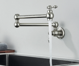 AurumFlex Wall Kitchen Tap – Brushed Gold Swivel Faucet | Premium Space-Saving Cold Water Mixer