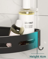 NoirVault Adhesive Shower Shelf Set – Drill-Free Bathroom Storage Organiser | Waterproof Wall Caddy System