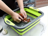 FlexiWash Foldable Multi-Purpose Basin – Portable Sink & Storage Tub | Cutting Board Function | Space-Saving Travel Design