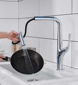 ÉlanSpray Pull-Down Kitchen Mixer Tap – Brushed Gold & Matte Black Luxury Faucet | 360° Swivel Design