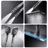 LumiTherm Spa Shower System – LED Temperature Display Rainfall Shower | Adjustable Stainless Steel Bathroom Set