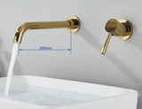 Aureva LuxaWall Elite – Brushed Gold Concealed Wall-Mount Bathroom Faucet
