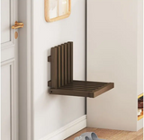 Nordhaven Folding Bamboo Wall Bench – Space-Saving Entryway Seat | Minimalist Nordic Hallway Stool