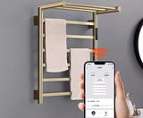 Auréline Smart Heated Towel Rail – WiFi Electric Towel Warmer | Luxury Brushed Gold Bathroom Heater