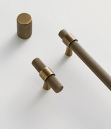 Belmont Knurled Brass T-Bar Handle – Art Deco Industrial Cabinet Pull | Vintage Luxury Furniture Hardware