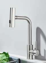 CascadeFlow Pull-Down Kitchen Mixer – 360° Swivel Stainless Steel Faucet | Waterfall Spray Sink Tap