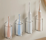 PureDock Toothbrush Holder – Adhesive Wall-Mounted Bathroom Organiser | No-Drill Electric & Manual Toothbrush Rack