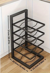 StackForge Adjustable Pan Organiser – Multi-Tier Cookware Storage Rack | Space-Saving Kitchen Holder