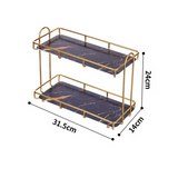 Steelora Double-Tier Storage Shelf – Waterproof Metal Bathroom & Kitchen Organiser | Modern Freestanding Rack