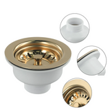 AurumFlow Gold Sink Basket Strainer – Luxury Stainless Steel Drain Stopper | Universal Kitchen & Bathroom Waste Filter