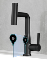 AquaSense Waterfall Basin Mixer – Digital Temperature Display Bathroom Faucet | Adjustable Luxury Sink Tap
