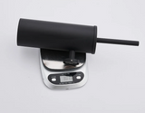 NoirEdge Wall-Mounted Toilet Brush Set – Matte Black Stainless Steel Cleaner Holder | Modern Hygienic Bathroom Accessory