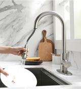 SilverGlide Pull-Out Kitchen Mixer Tap – Modern Silver Sink Faucet | Flexible Hot & Cold Spray Mixer