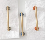 Marbelle Brass & Marble Cabinet Handles – Scandinavian Luxury Drawer Pulls | Modern Furniture Hardware