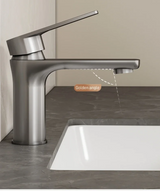 PureLine Basin Mixer Tap – Contemporary Stainless Steel Bathroom Faucet | Single Lever Hot & Cold Control