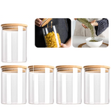 NordicPure Glass Storage Canister Set – Airtight Kitchen Jars with Wooden Lids | Modern Pantry Organisation Collection