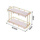 Steelora Double-Tier Storage Shelf – Waterproof Metal Bathroom & Kitchen Organiser | Modern Freestanding Rack