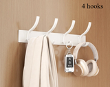Novalith Luxe BlackHook Aluminium Wall Hook Rail – Multi-Hook Coat & Towel Organiser in Matte Black | Heavy-Duty Wall-Mounted Storage for Bathroom, Kitchen & Hallway
