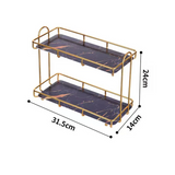 Steelora Double-Tier Storage Shelf – Waterproof Metal Bathroom & Kitchen Organiser | Modern Freestanding Rack