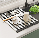 SlideDry Expandable Sink Rack – Foldable 304 Stainless Steel Over-Sink Dish Drainer | Space-Saving Kitchen Organiser