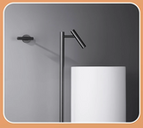 LuxeFlow Floor-Mounted Brass Bath Filler Tap – Tall Designer Freestanding Faucet with Single-Handle Hot & Cold Control | Luxury Bathroom Statement Fixture