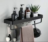NoirEdge TriLevel Corner Caddy – Drill-Free Aluminium Shower Shelf | Heavy-Duty Rustproof Bathroom Organiser