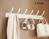 Novalith Luxe BlackHook Aluminium Wall Hook Rail – Multi-Hook Coat & Towel Organiser in Matte Black | Heavy-Duty Wall-Mounted Storage for Bathroom, Kitchen & Hallway