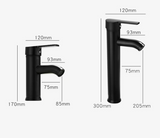 Obsidian Flow Basin Mixer – Matte Black Stainless Steel Bathroom Faucet | Modern Single Lever Sink Tap
