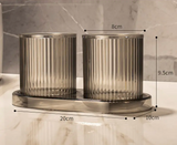 VivaLume Bathroom Tumbler Cup – Modern Anti-Tip Toothbrush Holder | Colourful Bathroom Accessory