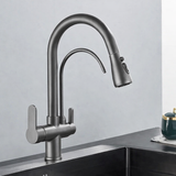 PureFlow Pro Kitchen Mixer Tap – Black Pull-Out Faucet with Filtered Water System | 360° Swivel Sink Mixer