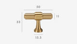 Château Noir Brass T-Bar Handles – French-Inspired Luxury Cabinet Hardware | Solid Brass Furniture Pulls