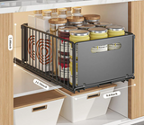 GlideStore Pull-Out Cabinet Organisers – Sliding Metal Kitchen Storage Drawers | Space-Saving Pantry & Spice Rack Set