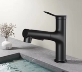 AquaClean Pull-Out Basin Mixer – Bathroom Faucet with Oral Rinse Function | Modern Hot & Cold Sink Tap