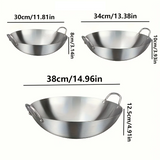 IronFlame Professional Wok Pan – Large Stainless Steel Stir-Fry Cooker | Dual-Handle Kitchen Wok
