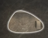 ArctiGlow Sculpt LED Vanity Mirror – Irregular Scandinavian Bathroom Mirror with Ambient Lighting & Aluminium Frame